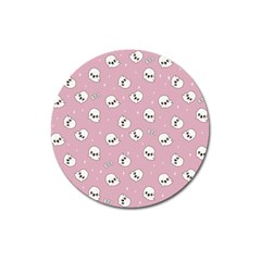 Cute Kawaii Ghost pattern Magnet 3  (Round)