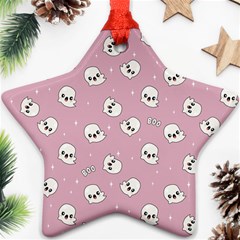 Cute Kawaii Ghost pattern Star Ornament (Two Sides)