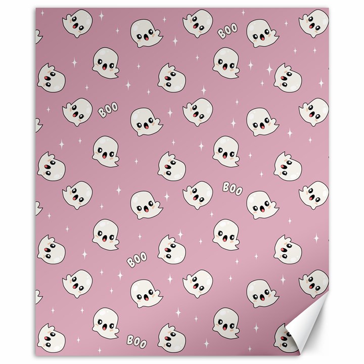 Cute Kawaii Ghost pattern Canvas 8  x 10 