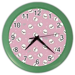 Cute Kawaii Ghost pattern Color Wall Clock