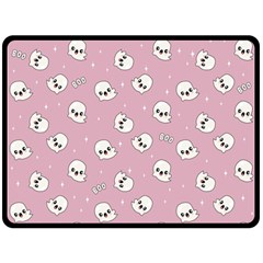 Cute Kawaii Ghost Pattern Fleece Blanket (large)  by Valentinaart