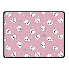 Cute Kawaii Ghost pattern Fleece Blanket (Small)