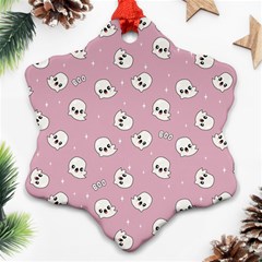 Cute Kawaii Ghost pattern Ornament (Snowflake)