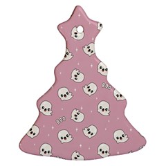 Cute Kawaii Ghost Pattern Christmas Tree Ornament (two Sides) by Valentinaart