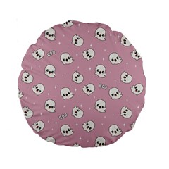 Cute Kawaii Ghost pattern Standard 15  Premium Round Cushions