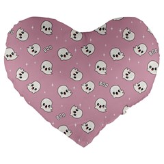 Cute Kawaii Ghost pattern Large 19  Premium Heart Shape Cushions