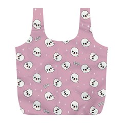 Cute Kawaii Ghost pattern Full Print Recycle Bag (L)