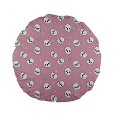 Cute Kawaii Ghost pattern Standard 15  Premium Flano Round Cushions