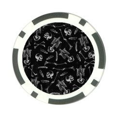 Human Skeleton Pattern - Halloween  Poker Chip Card Guard by Valentinaart