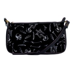 Human Skeleton Pattern - Halloween  Shoulder Clutch Bag by Valentinaart