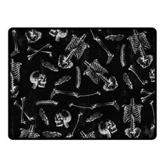 Human Skeleton Pattern - Halloween  Fleece Blanket (small) by Valentinaart