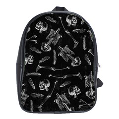 Human Skeleton Pattern - Halloween  School Bag (xl) by Valentinaart