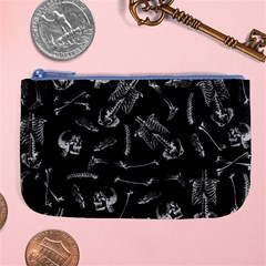 Human Skeleton Pattern - Halloween  Large Coin Purse by Valentinaart