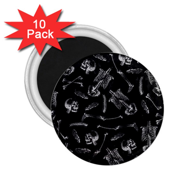 Human skeleton pattern - Halloween  2.25  Magnets (10 pack) 