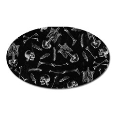 Human Skeleton Pattern - Halloween  Oval Magnet by Valentinaart