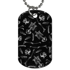 Human Skeleton Pattern - Halloween  Dog Tag (one Side) by Valentinaart