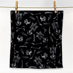 Human Skeleton Pattern - Halloween  Face Towel by Valentinaart