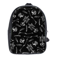 Human Skeleton Pattern - Halloween  School Bag (large) by Valentinaart