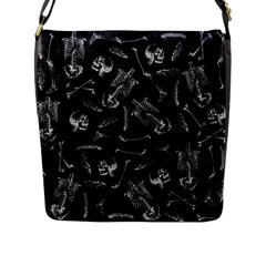 Human Skeleton Pattern - Halloween  Flap Closure Messenger Bag (l) by Valentinaart