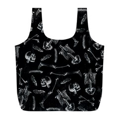 Human Skeleton Pattern - Halloween  Full Print Recycle Bag (l) by Valentinaart