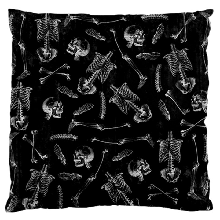 Human skeleton pattern - Halloween  Large Flano Cushion Case (One Side)