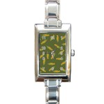 Corn pattern Rectangle Italian Charm Watch Front