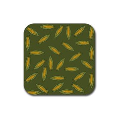 Corn Pattern Rubber Coaster (square)  by Valentinaart