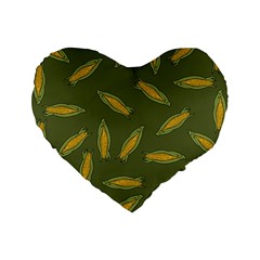 Corn Pattern Standard 16  Premium Heart Shape Cushions by Valentinaart