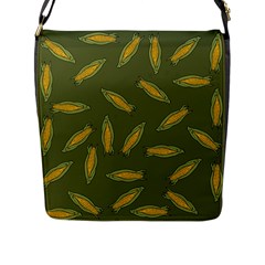 Corn Pattern Flap Closure Messenger Bag (l) by Valentinaart