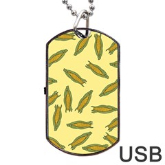 Corn Pattern Dog Tag Usb Flash (two Sides) by Valentinaart