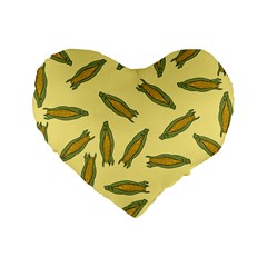 Corn Pattern Standard 16  Premium Heart Shape Cushions by Valentinaart