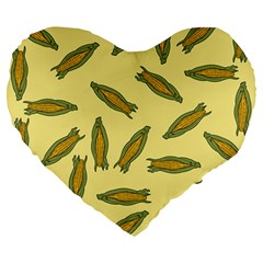 Corn Pattern Large 19  Premium Heart Shape Cushions by Valentinaart