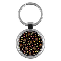 Thanksgiving Turkey Pattern Key Chains (round) 