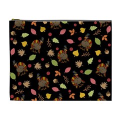 Thanksgiving Turkey Pattern Cosmetic Bag (xl) by Valentinaart