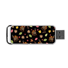 Thanksgiving Turkey Pattern Portable Usb Flash (two Sides) by Valentinaart