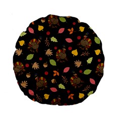 Thanksgiving Turkey Pattern Standard 15  Premium Round Cushions by Valentinaart