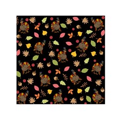 Thanksgiving Turkey Pattern Small Satin Scarf (square) by Valentinaart