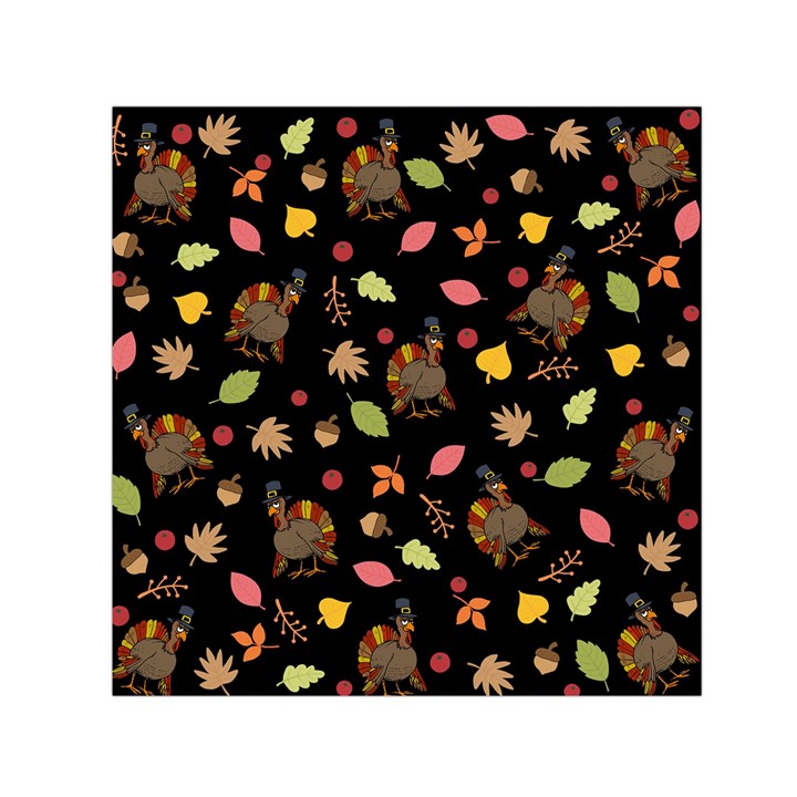 Thanksgiving Turkey pattern Small Satin Scarf (Square)