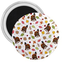 Thanksgiving Turkey Pattern 3  Magnets by Valentinaart