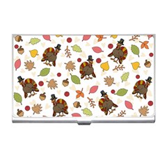 Thanksgiving Turkey Pattern Business Card Holder by Valentinaart