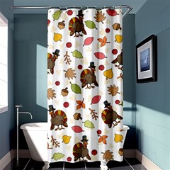 Thanksgiving Turkey Pattern Shower Curtain 36  X 72  (stall)  by Valentinaart