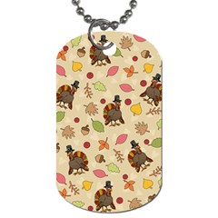 Thanksgiving Turkey Pattern Dog Tag (one Side) by Valentinaart