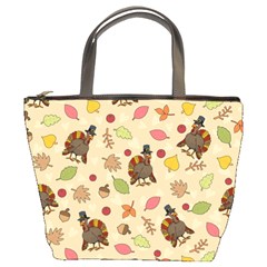 Thanksgiving Turkey Pattern Bucket Bag by Valentinaart