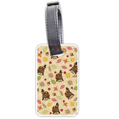 Thanksgiving Turkey Pattern Luggage Tags (one Side)  by Valentinaart