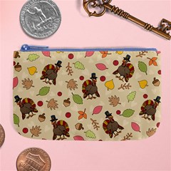 Thanksgiving Turkey Pattern Large Coin Purse by Valentinaart