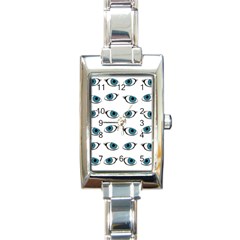 Blue Eyes Pattern Rectangle Italian Charm Watch by Valentinaart