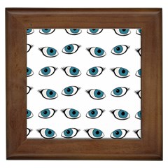 Blue Eyes Pattern Framed Tiles by Valentinaart