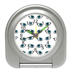 Blue Eyes Pattern Travel Alarm Clock by Valentinaart