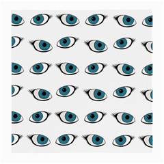 Blue Eyes Pattern Medium Glasses Cloth (2-side) by Valentinaart