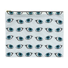 Blue Eyes Pattern Cosmetic Bag (xl) by Valentinaart